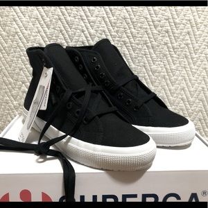 Superga, 2795 Hightops, Size 39.5/8.5, Black